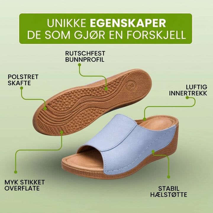 Velora™ – Ortopediske Komfort Kilehæl Sandaler