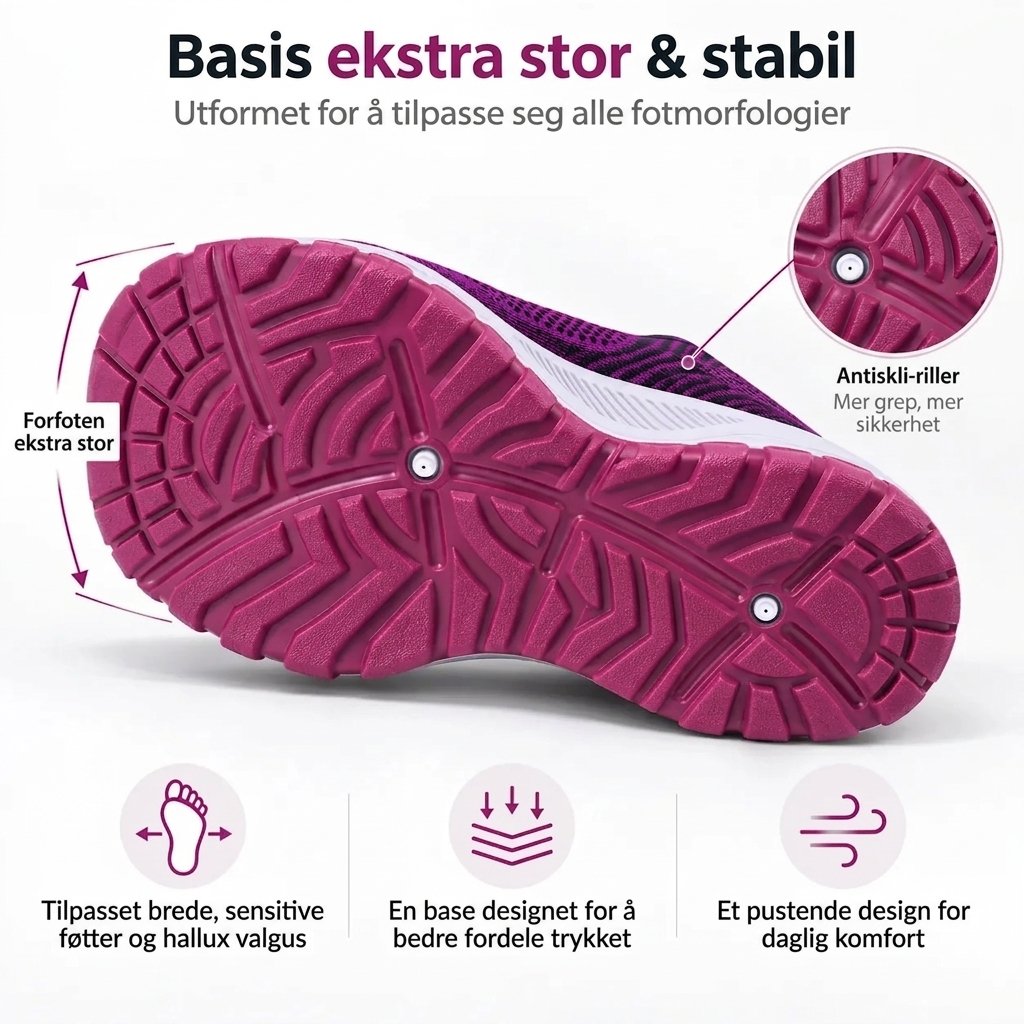 Solara™ – Ortopediske Antiskli Bred Passform Sneakers