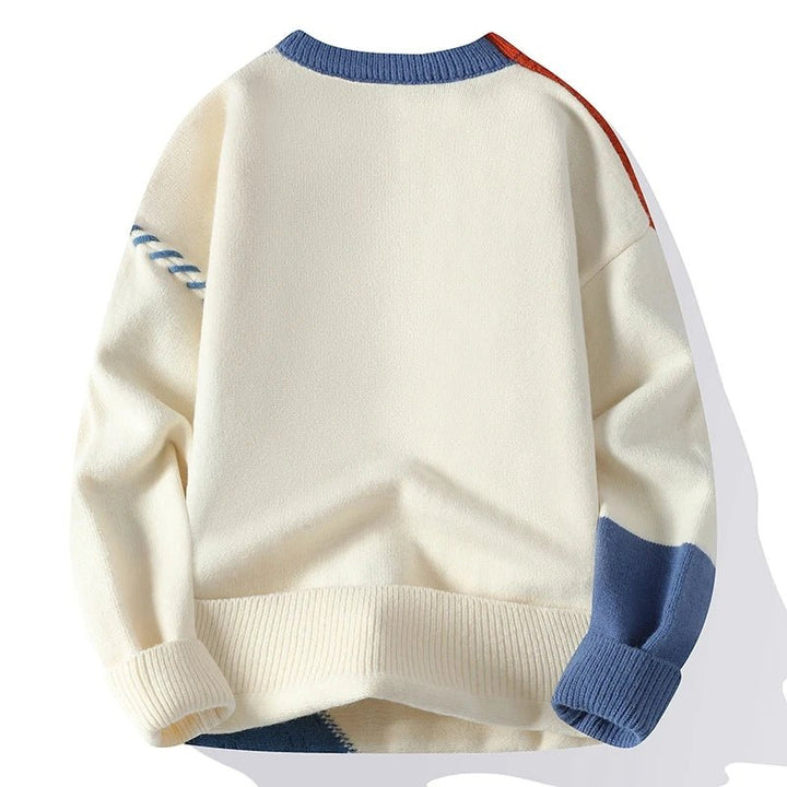 Aksel™ – Fargeblokk Kabelstrikk Crewneck Genser