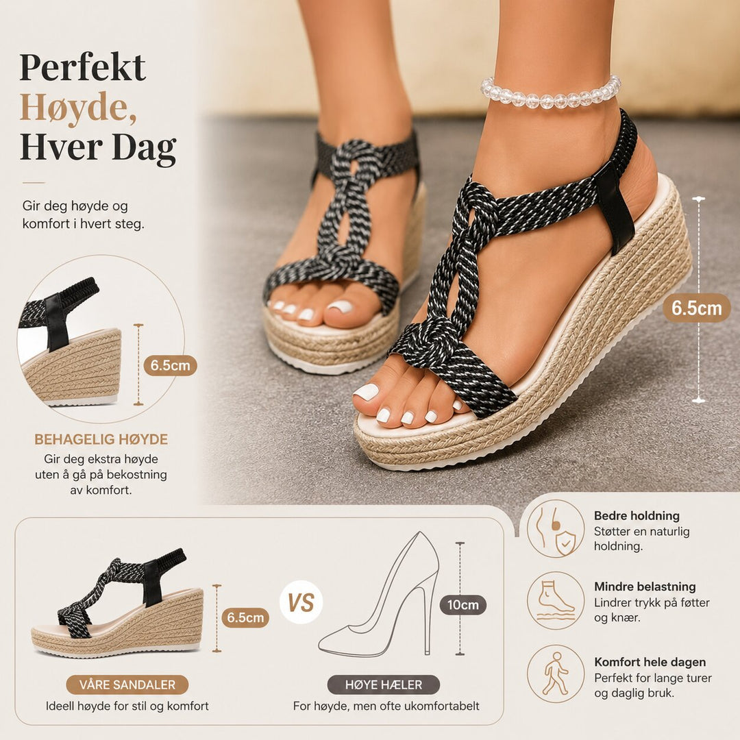 Sofie™ – Flettet Stropp Wedge Sandaler