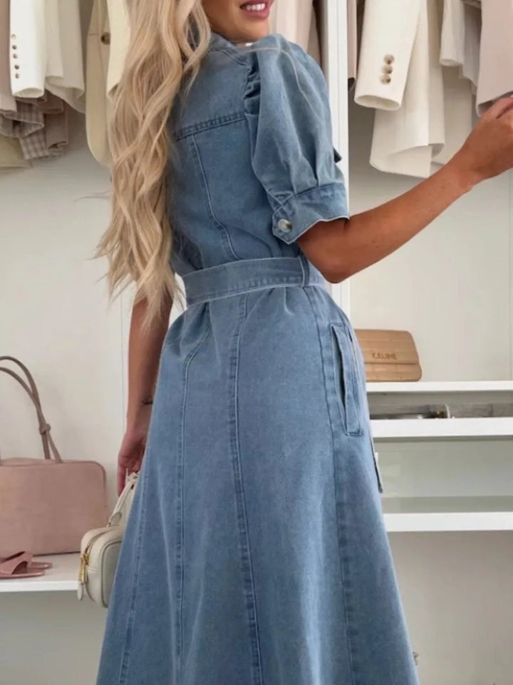 Janna™ – Knappelukking Avslappet Passform Maxi Kjole