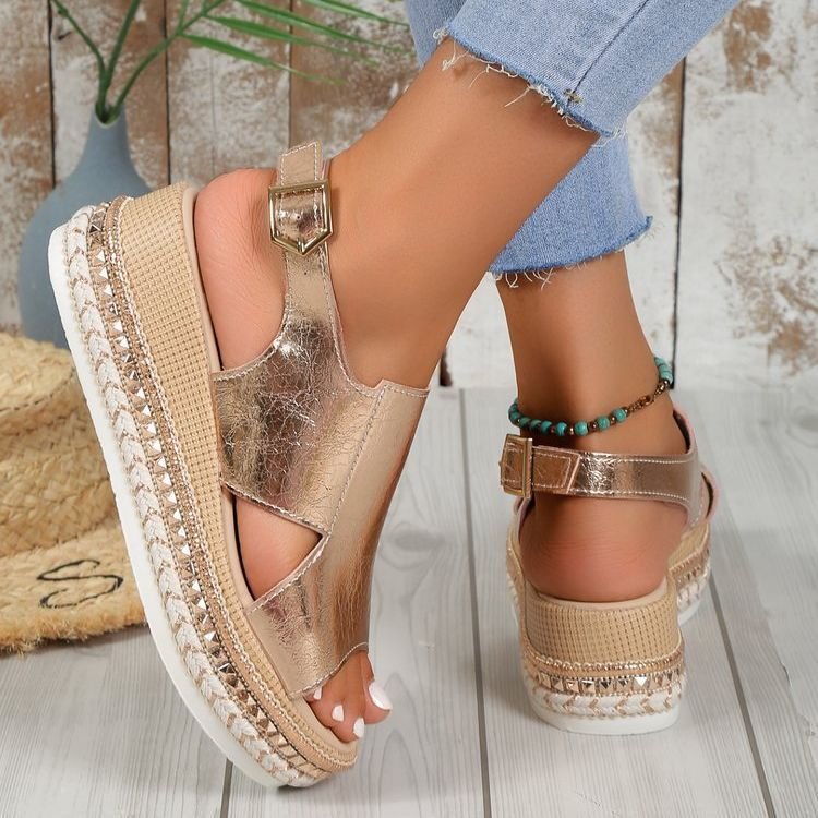 Mona™ – Spenne Stroppe Plattform Wedge Sandaler
