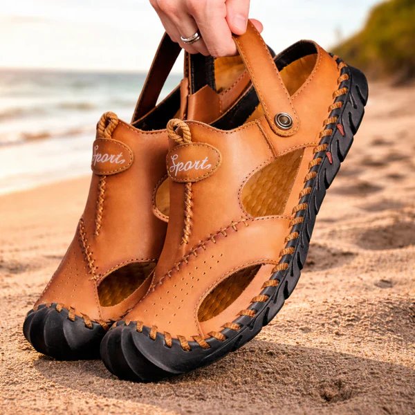Henrik™ – Håndlagde Sandaler med Lukket Tå for Utendørsbruk