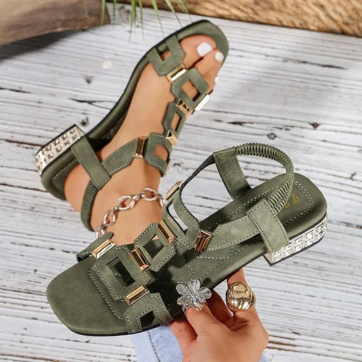 Jana™ – Dekorerte Blokk Hæl Sandaler