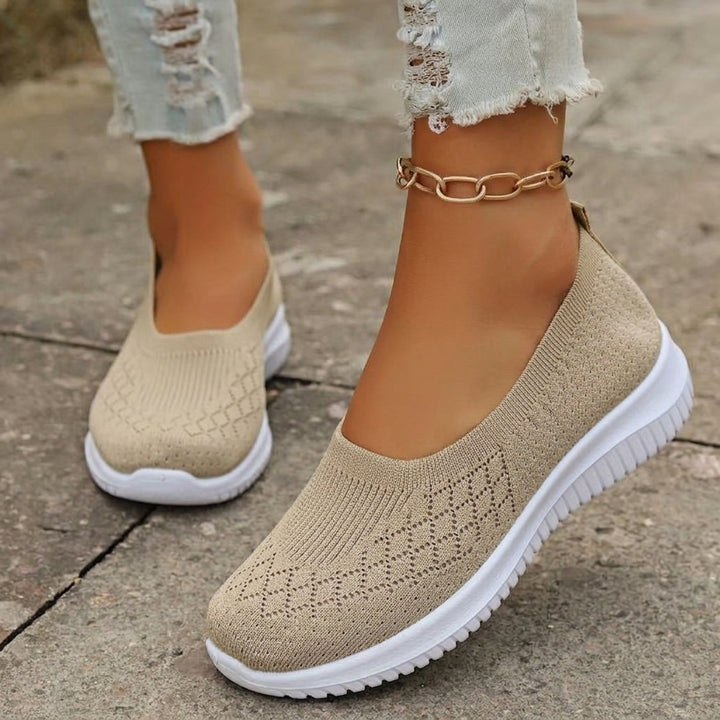 Solena™ – Pustende Strikket Slip-On Sko