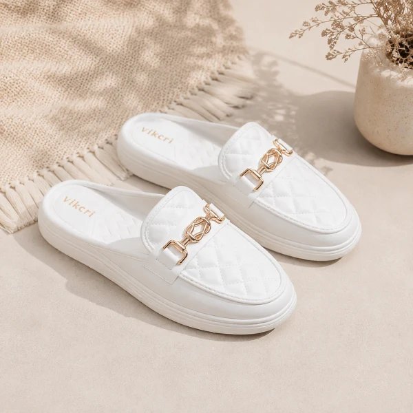 Laila™ – Vatterte Kjede Pute Loafers Mules