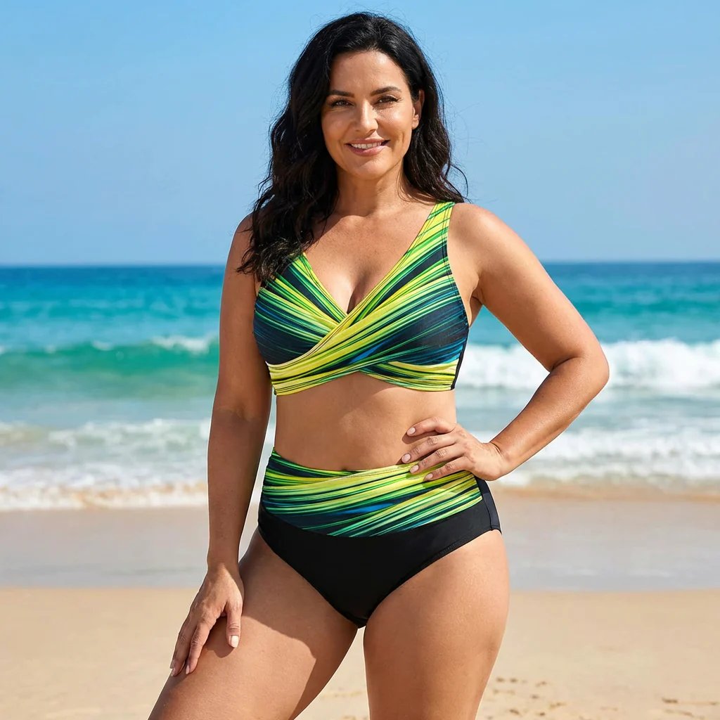 Iselin™ – Høyhansen Krysser-Fron Bikini Sett