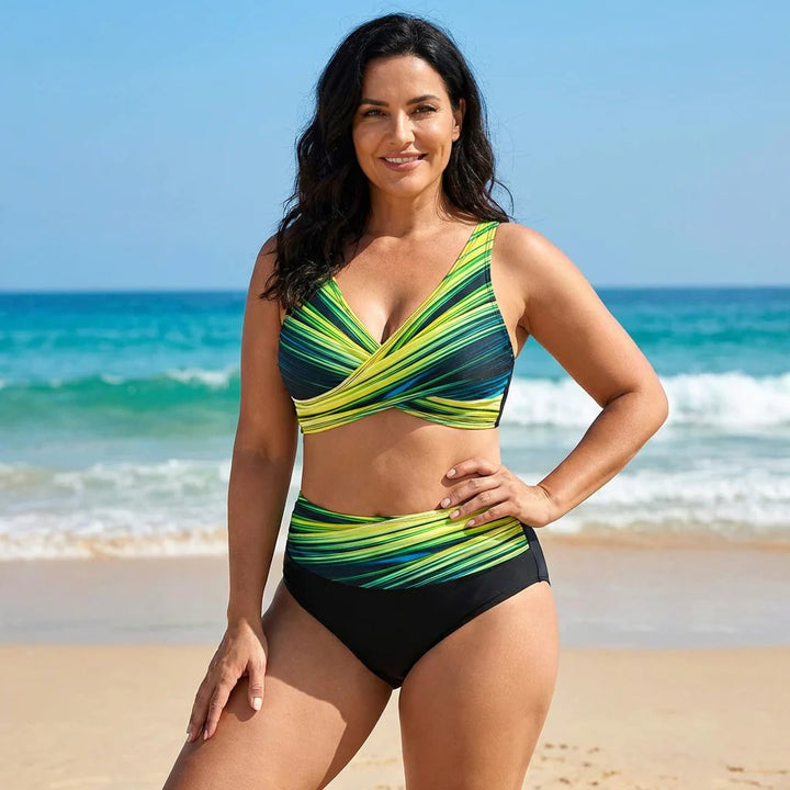 Iselin™ – Høyhansen Krysser-Fron Bikini Sett