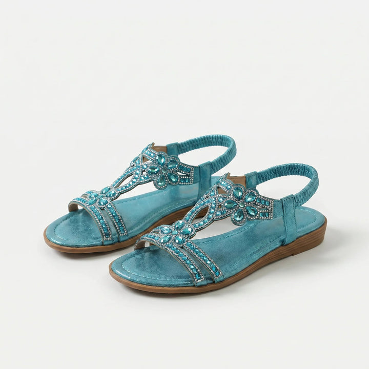 Synne™ – Rhinestone dekorert ortopedisk flate sandaler