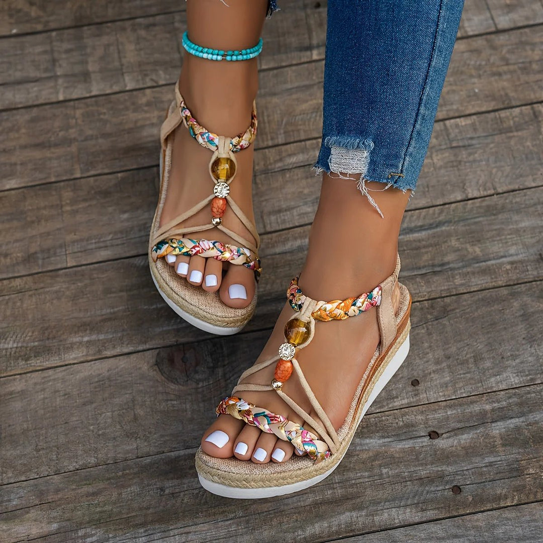 Kirsten™ – Espadrille Hæl Orthopediske Plattform Sandaler