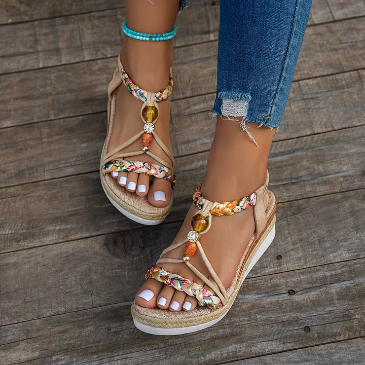 Kirsten™ – Espadrille Hæl Orthopediske Plattform Sandaler