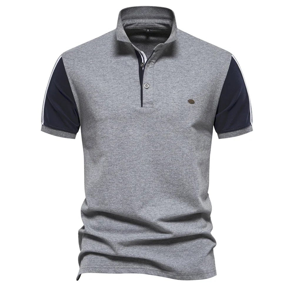 Thomas™ – | Kontrast Ermeløs Kortermet Poloshirt