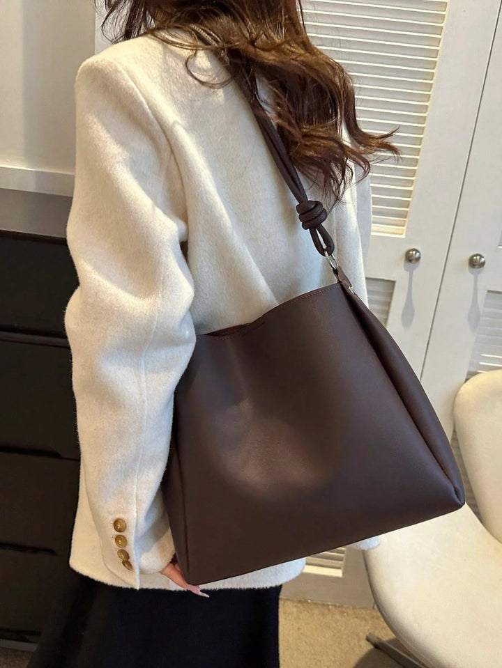 Martine™ – Knutet håndtak Slouchy Bucket Tote Bag