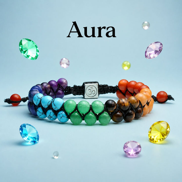 Aura™ – Armbånd med perler av 7 chakra edelstener (1+1 GRATIS)