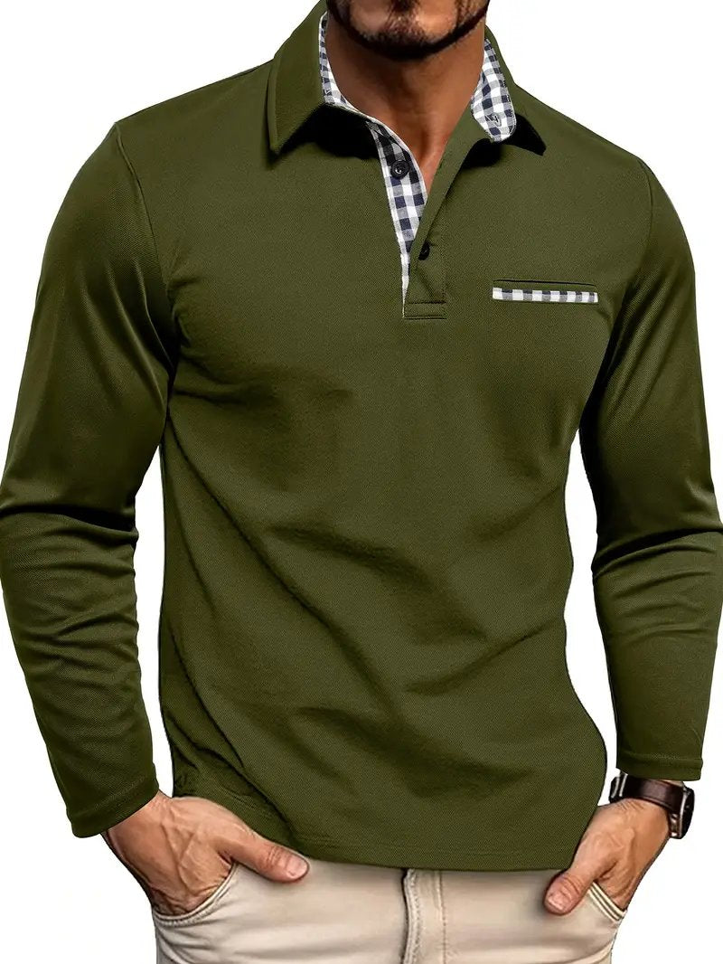Henrik™ – Langermet polo med kontrastkrage