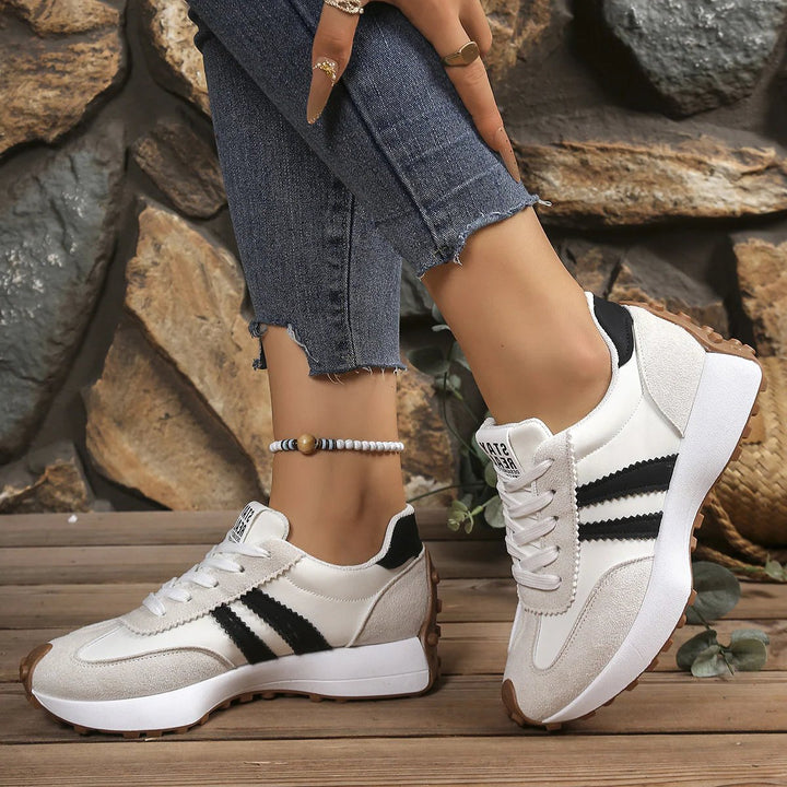 Emma™ – Snørebånd Striped Platform Sneakers