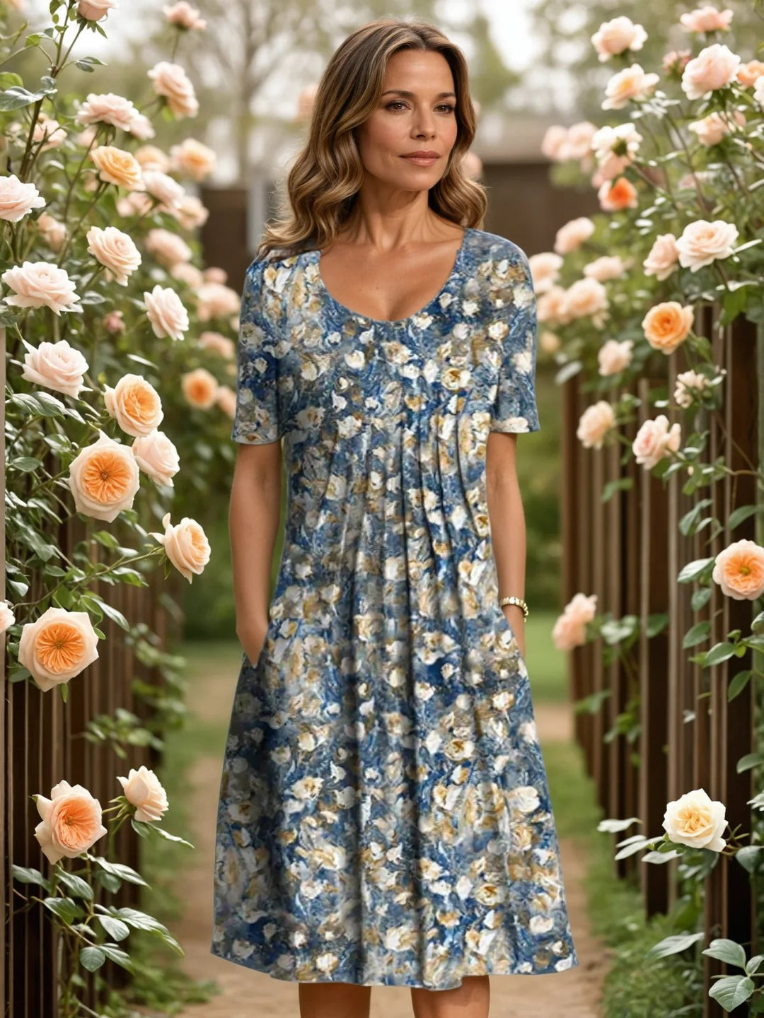 Lea™ – Kjole med Magen Kontroll og Blomstermønster
