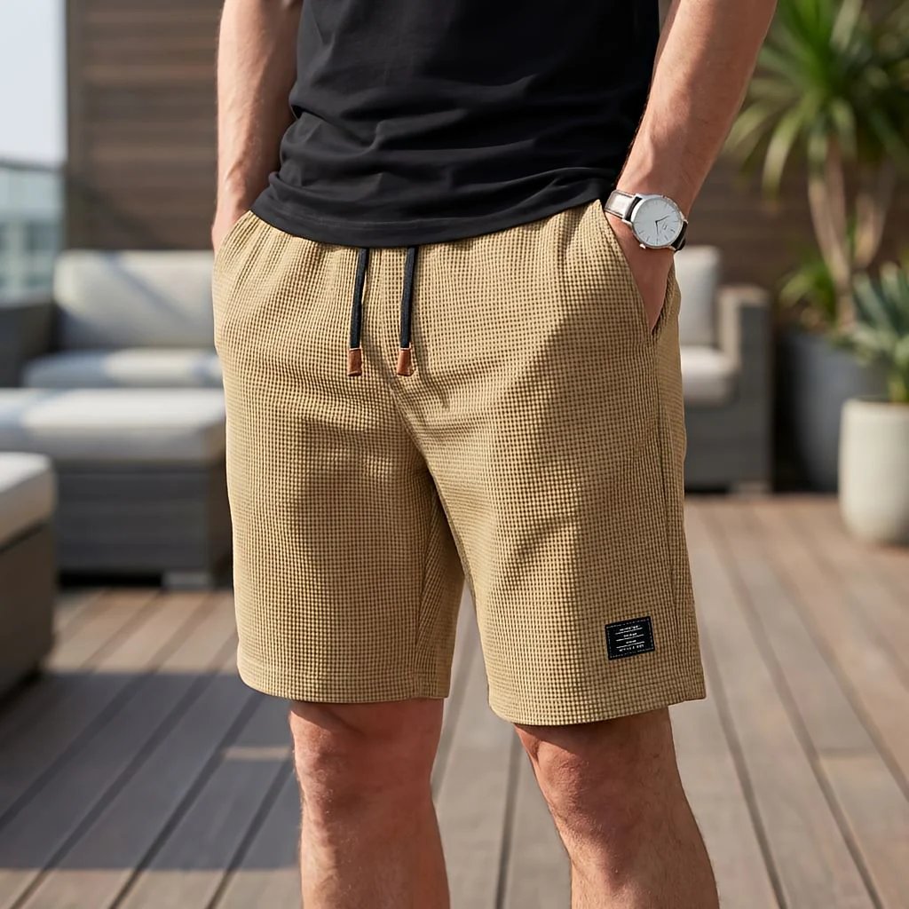 Oskar™ – Vaffelstrikkede Drawstring Sommerbukser