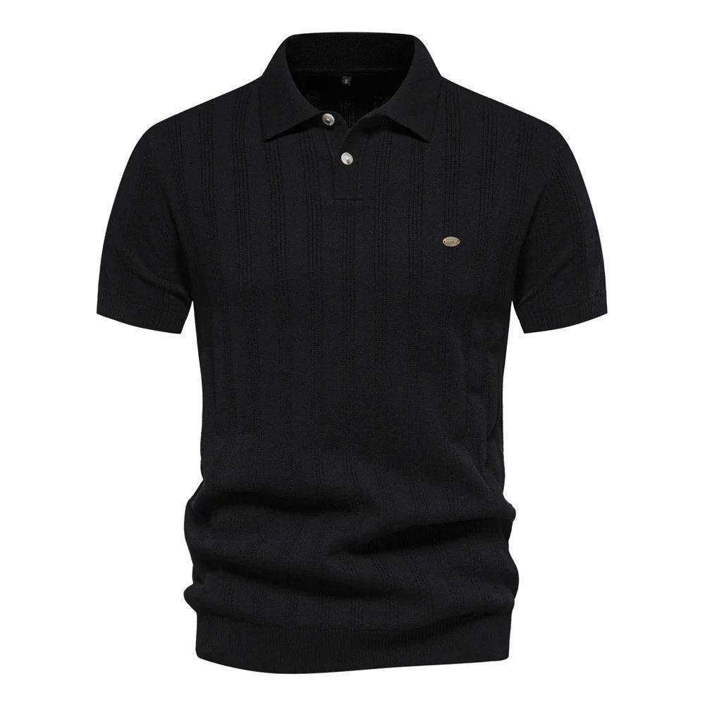 Elijah™ – | Ribbestrikket Polo-skjorte med Krage