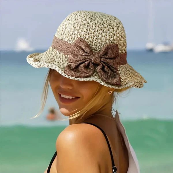 Valentina™ – Håndlaget Solhatt med Elegant Sløyfedetalj