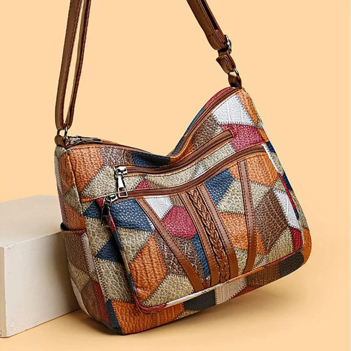 Annika™ – Geometrisk Patchwork Crossbody Skulderveske