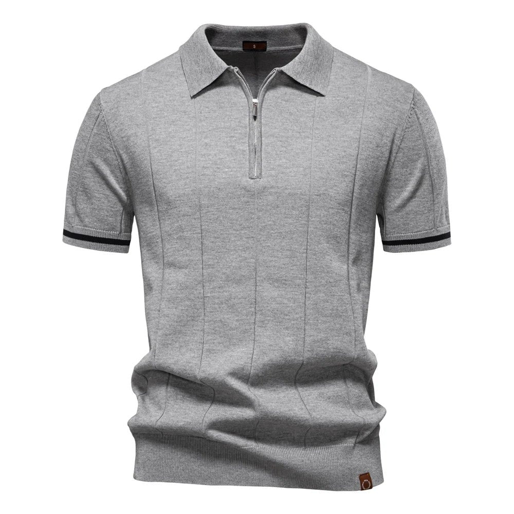 Maxim™ – Ribbete Quarter Zip Polo Shirt