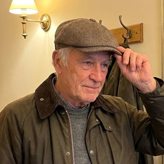 David™ – Herringbone Newsboy Caps med Knappekrone