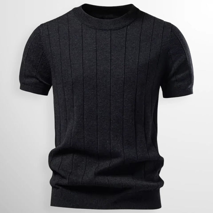 Rafael™ – Ribbete Rundhalset Kortermet Genser Tee