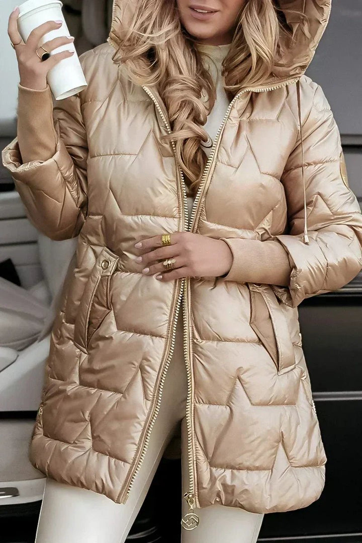 Monica™ – Hettequiltet Langline Vinter Pufferjakke