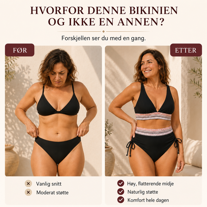 TummyShape™ – Høyhåndtopp skulpturerende bikini-sett