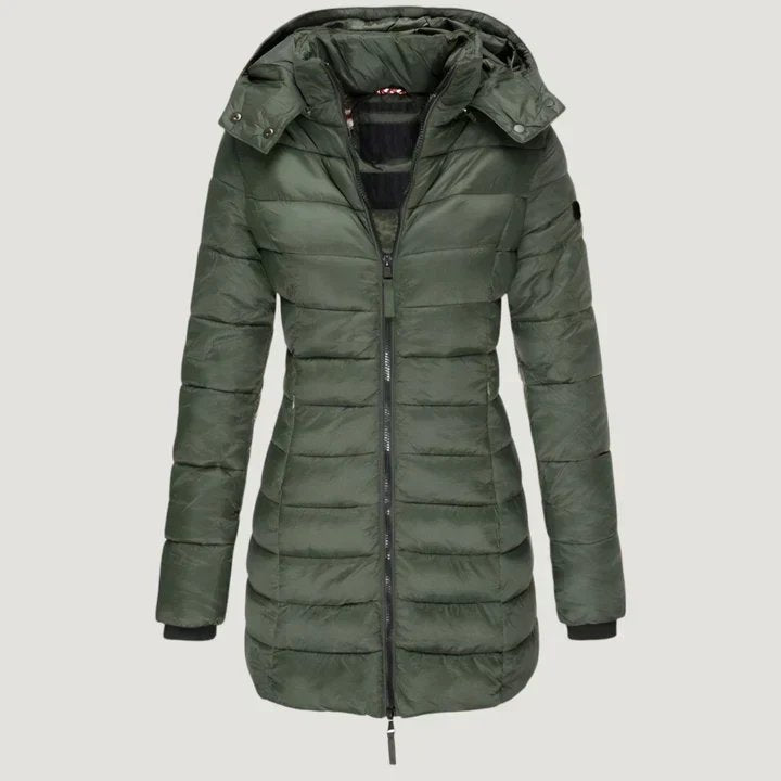 Eira™ – Hetteforet Lange Vinter Puffjakke med Quilt