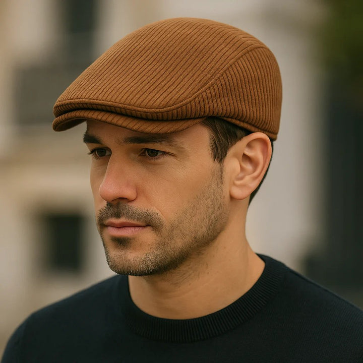 Leon™ – Ribbete Strukturet Lavprofil Flat Cap