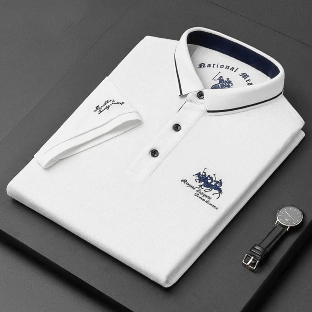 Corvello™ – Brodert knappestolpe polo skjorte