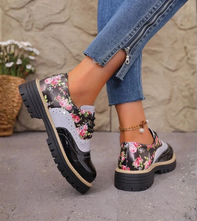 Signe™ – Blomster Spenne-Plattform Brogues