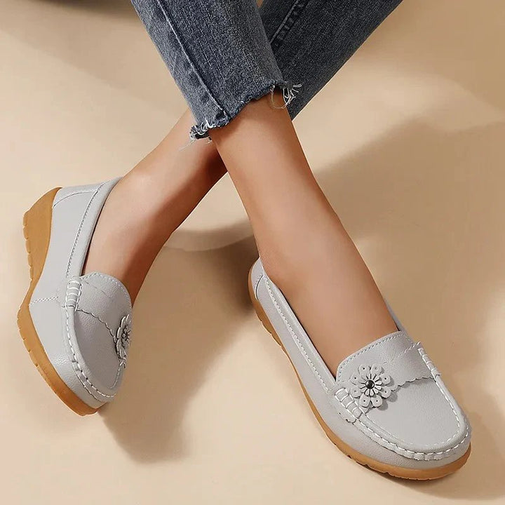 Susanne™ – Blomsterbroderte Slip-On Lær Loafers