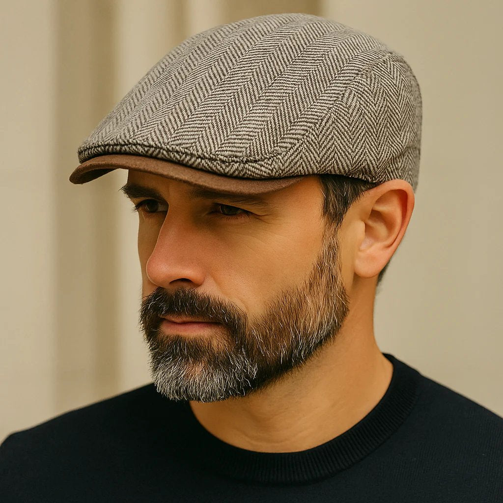 Viljar™ – Herringbone Vevd Strukturert Flat Caps