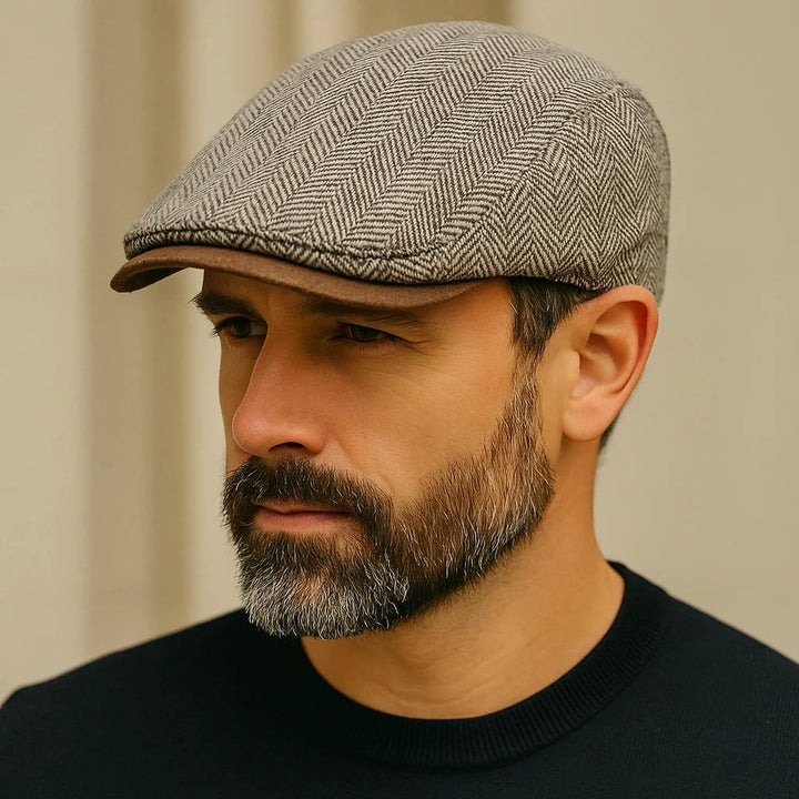 Viljar™ – Herringbone Vevd Strukturert Flat Caps
