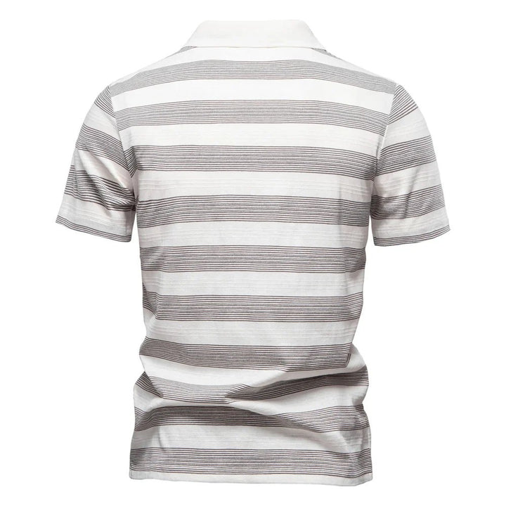 Bastian™ – Stripete Åpen Krage Polo Skjorte