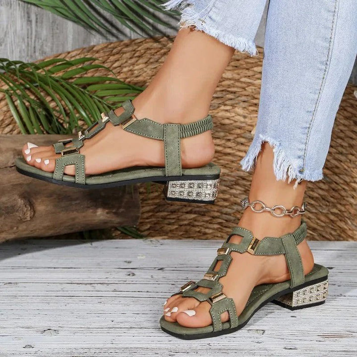 Jana™ – Dekorerte Blokk Hæl Sandaler