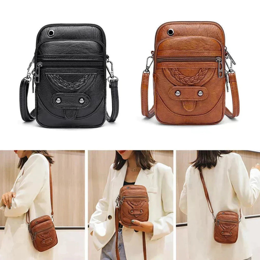 Diana™ – Multi Zip Flettet Detalj Crossbody Veske