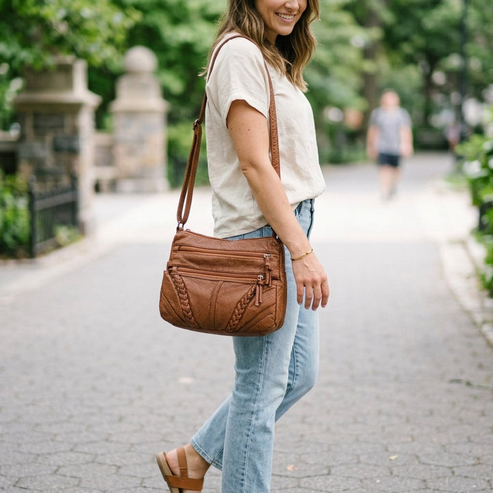 Eli™ – Multi Glidelås Tyveribeskyttende Crossbody-veske
