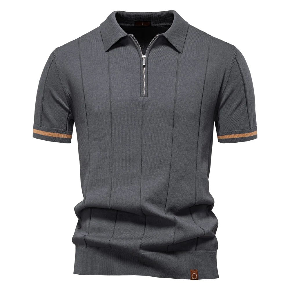 Maxim™ – Ribbete Quarter Zip Polo Shirt