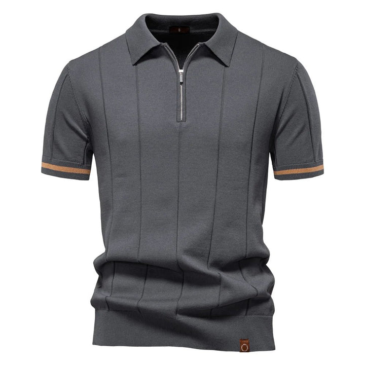 Maxim™ – Ribbete Quarter Zip Polo Shirt