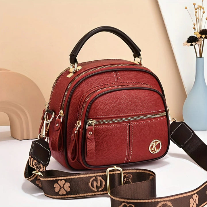 Marcella™ – Gulldetaljer Multi-Lomme Crossbody Veske