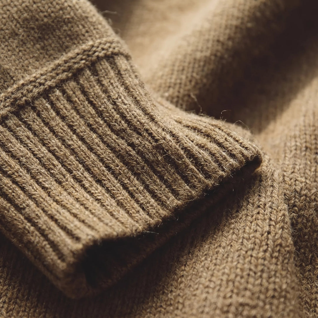 Lucas™ – Ribbete Crewneck Genser med Albuelapper