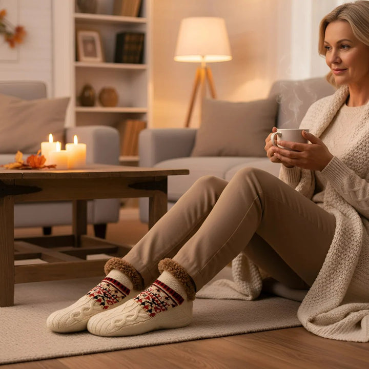 CozySocks™ – Nordisk Strikk Anti-Sklisokk med Fleeceforing