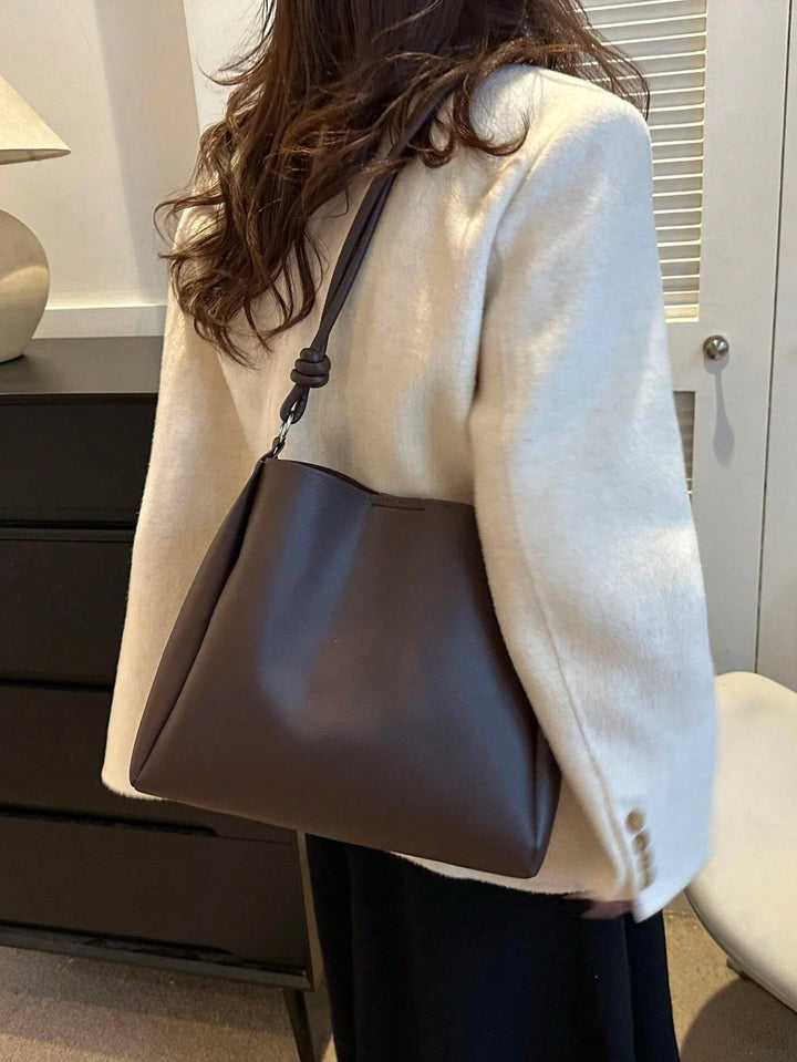 Martine™ – Knutet håndtak Slouchy Bucket Tote Bag