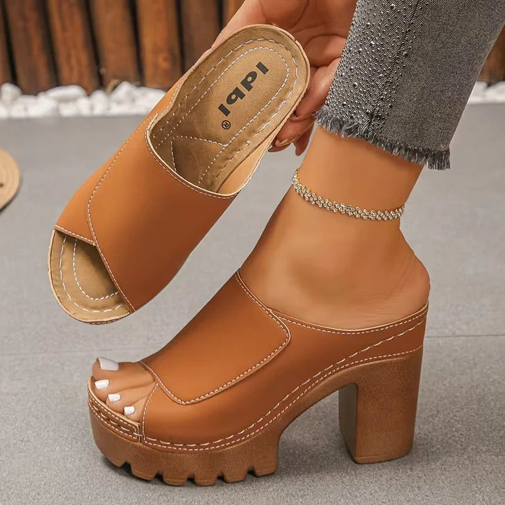 Alva™ – Ortopediske Peep Toe Platå Hæl Sandaler