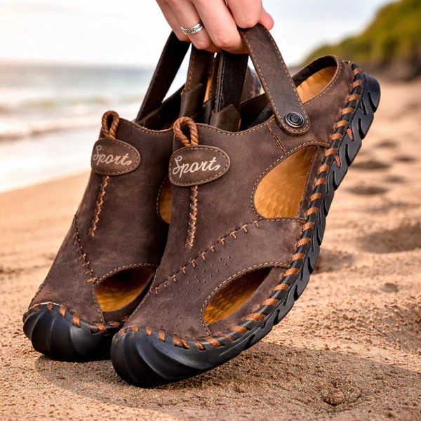 Henrik™ – Håndlagde Sandaler med Lukket Tå for Utendørsbruk
