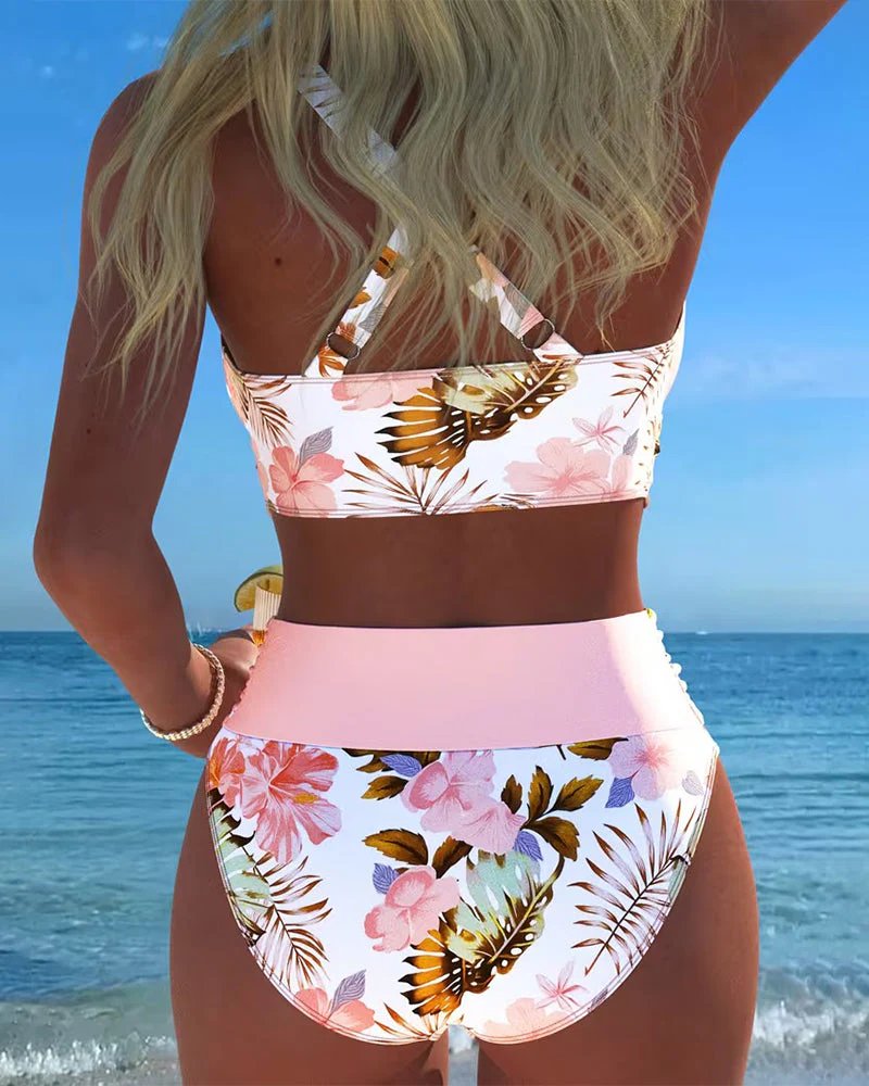 Olea™ – Trådløs Tankini-sett med Blomstertrykk